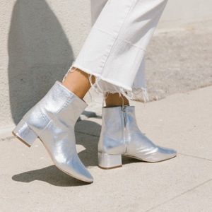 Loeffler Randall Carter Boots Silver Leather